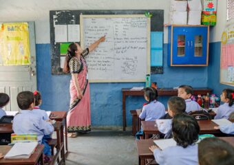 Teacher teaching in classroom